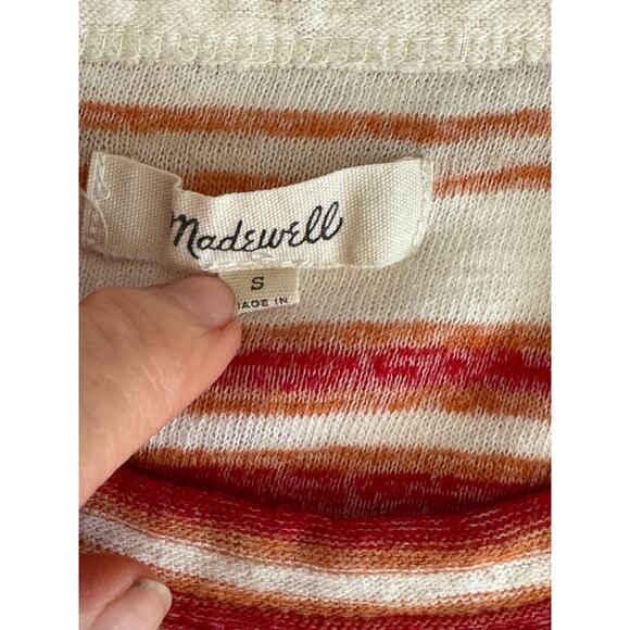 Madewell Red Ivory Striped Knit Tee Size S - Picture 5 of 6